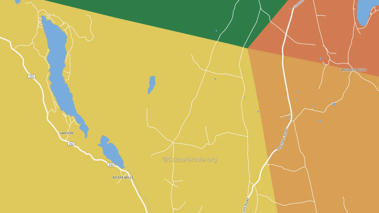 Ricker Mills, VT Map of Robbery Rates