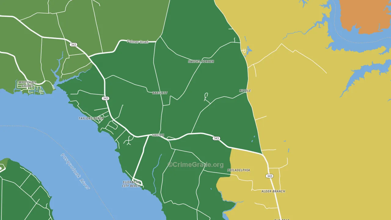 Riddle, NC Map of Robbery Rates
