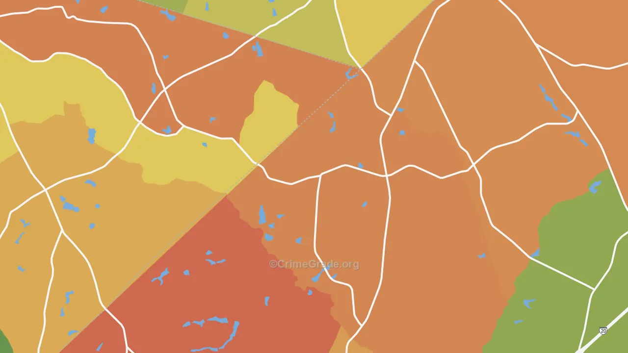 Ridge Spring, SC Map of Robbery Rates