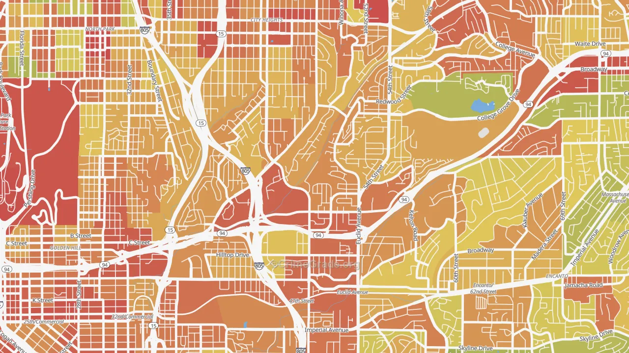 Ridgeview-Webster, San Diego, CA Map of Robbery Rates