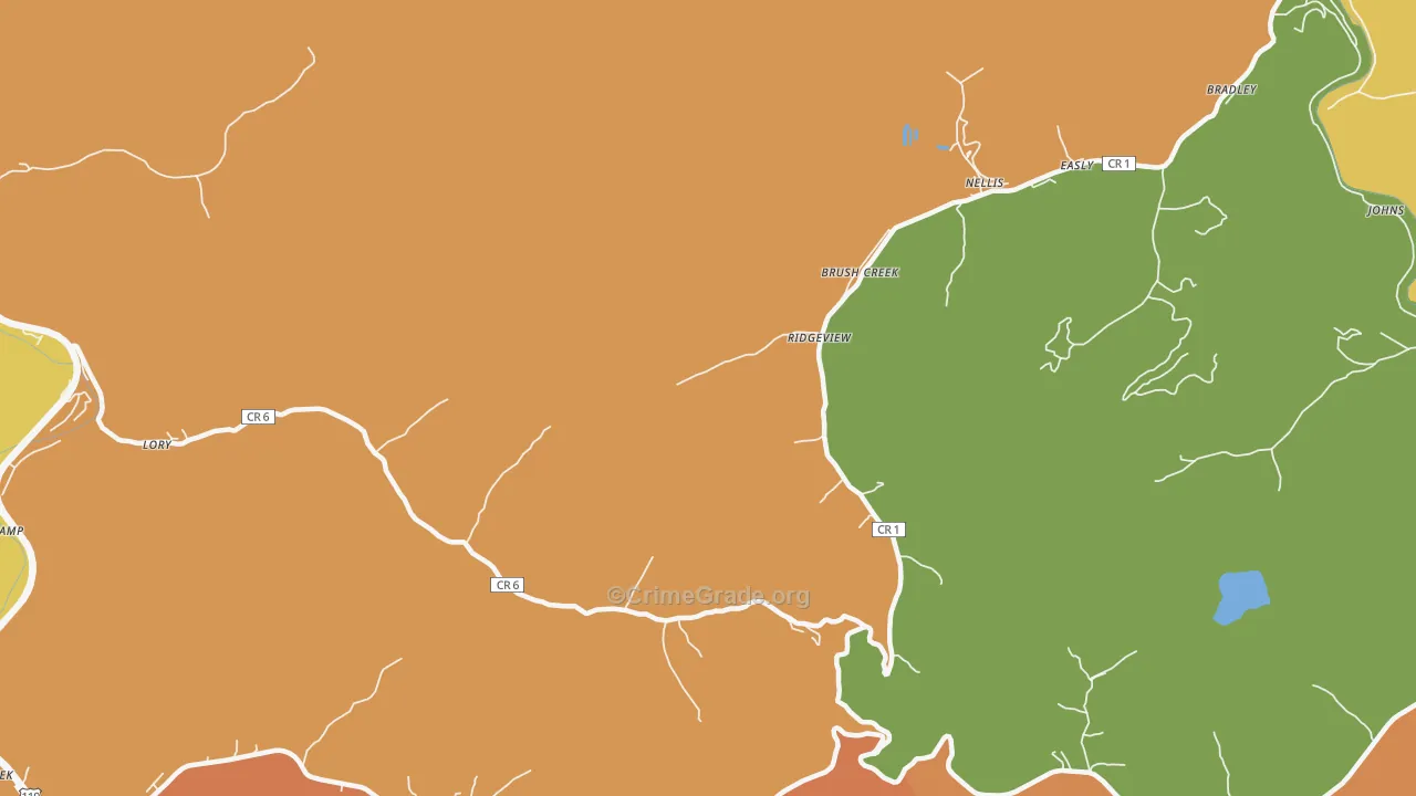 Ridgeview, WV Map of Robbery Rates