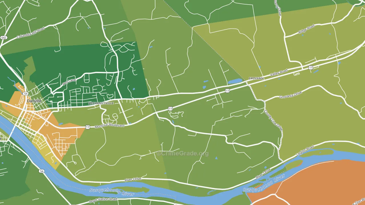 Ridgeville, PA Map of Robbery Rates