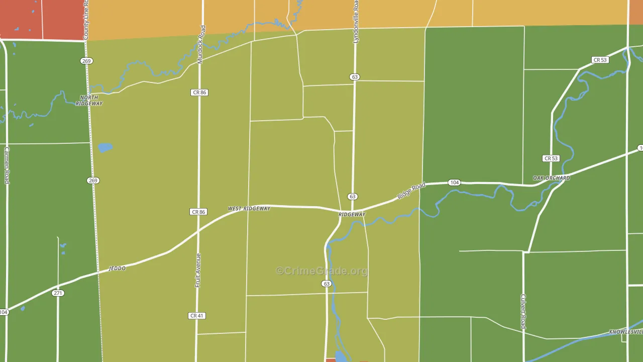 Ridgeway, NY Map of Robbery Rates