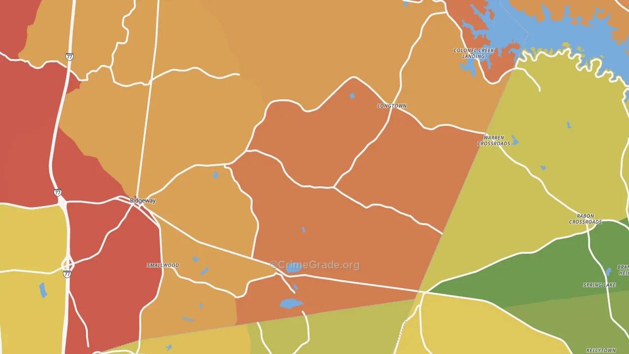 Ridgeway, SC Map of Robbery Rates