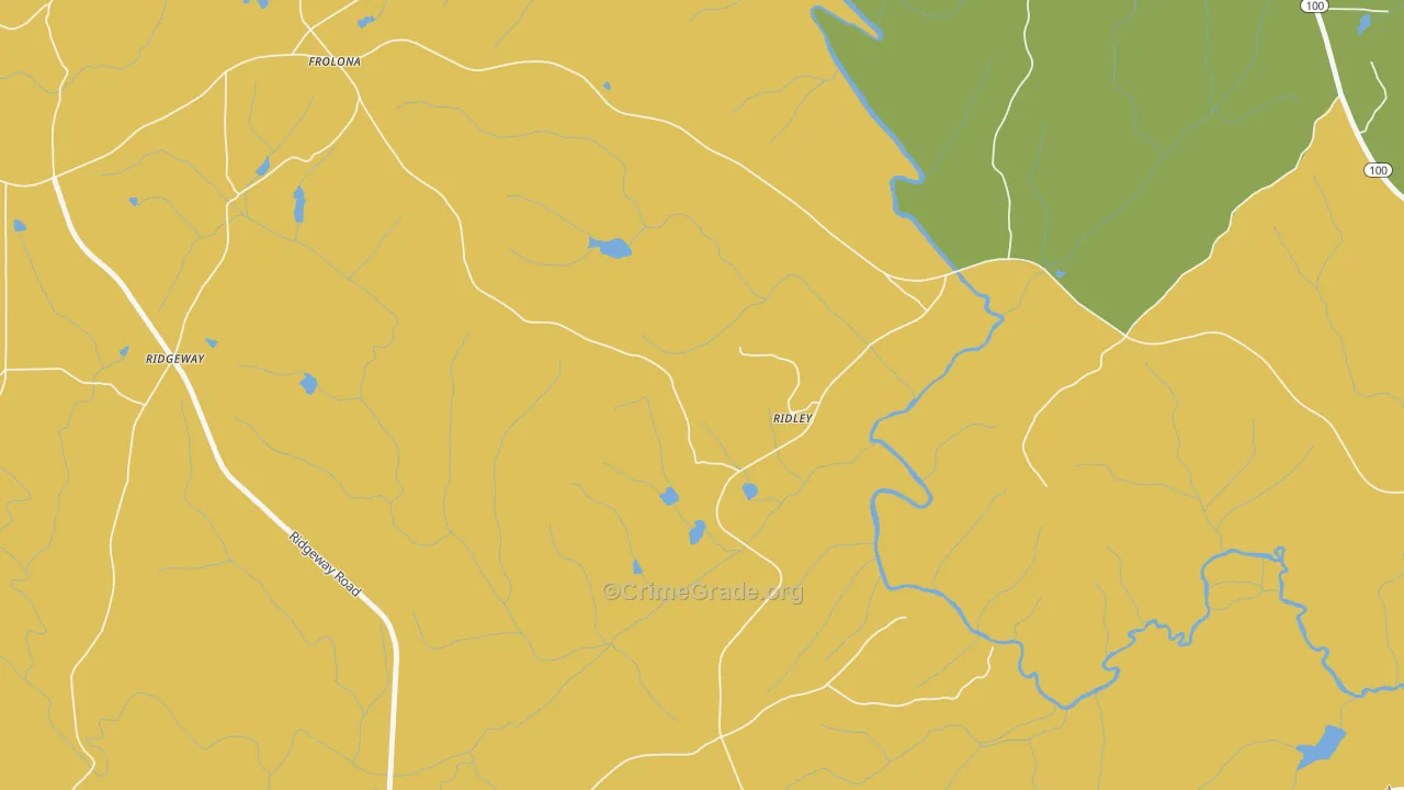 Ridley, GA Map of Robbery Rates