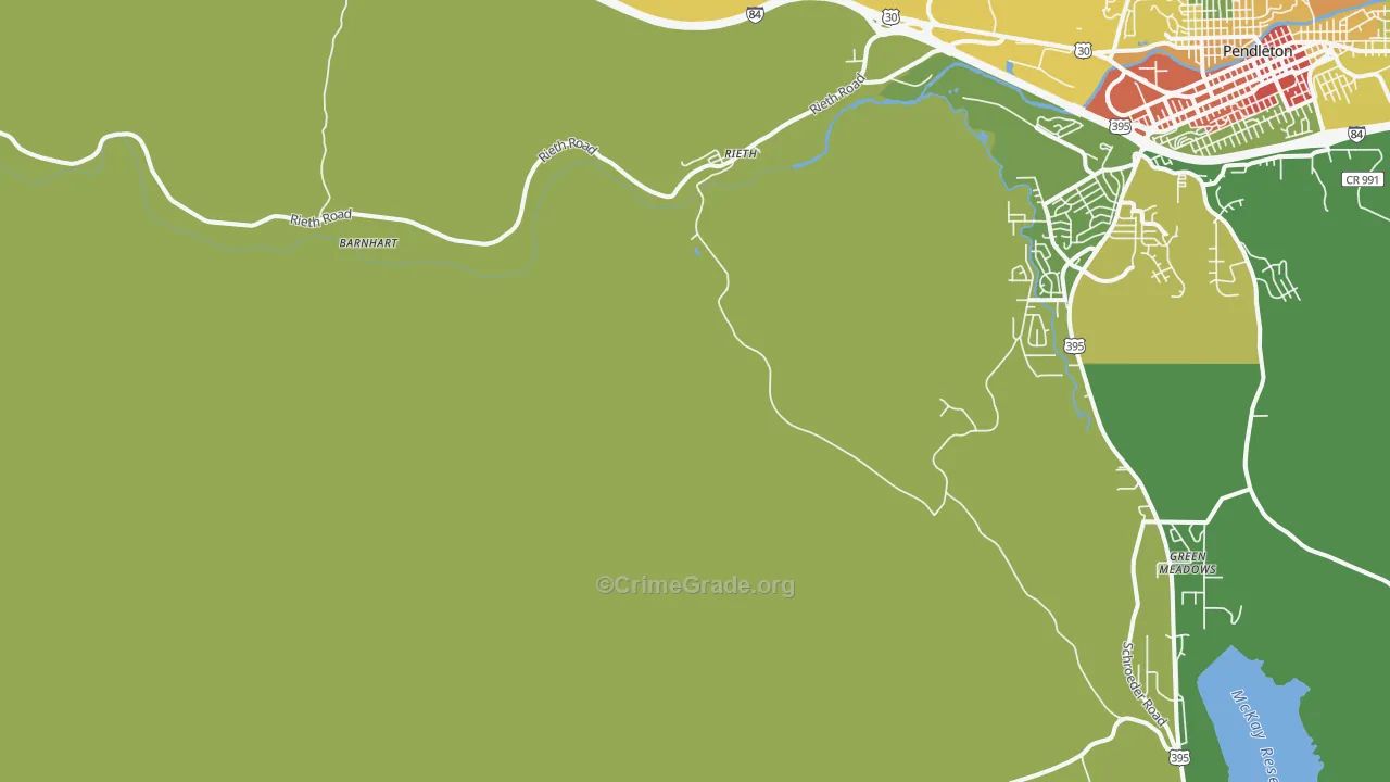 Rieth, OR Map of Robbery Rates