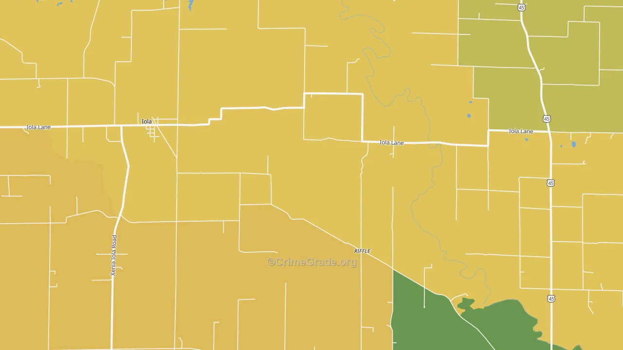 Riffle, IL Map of Robbery Rates