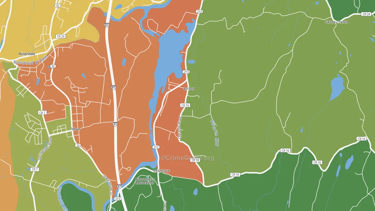 Rifton, NY Map of Robbery Rates
