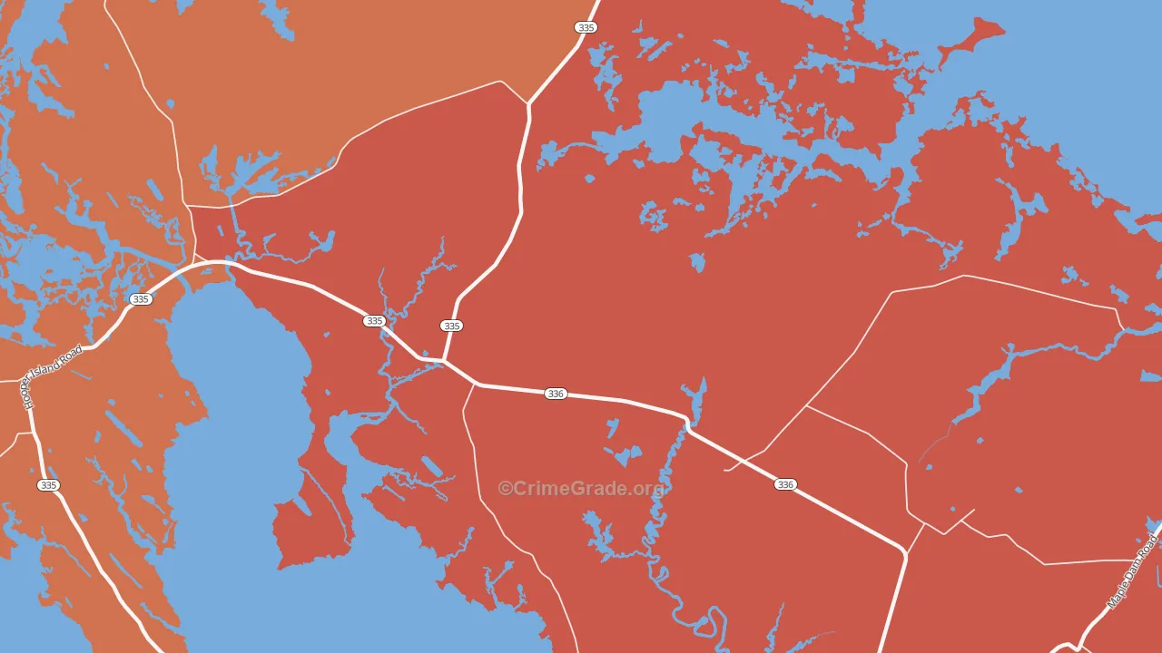 Riggins Corner, MD Map of Robbery Rates
