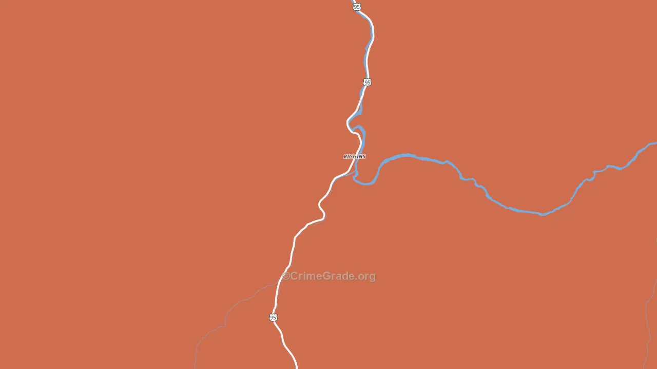 Riggins, ID Map of Robbery Rates