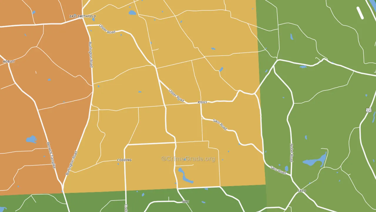 Riggs, PA Map of Robbery Rates