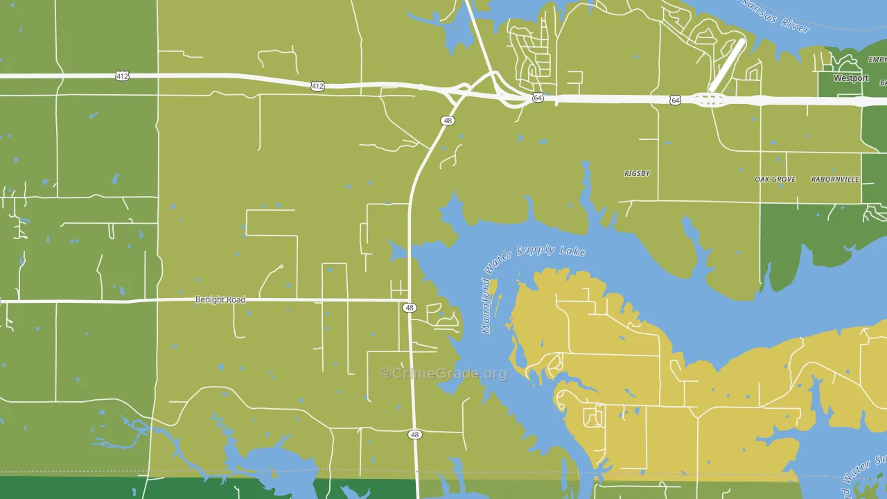 Rigsby, OK Map of Robbery Rates