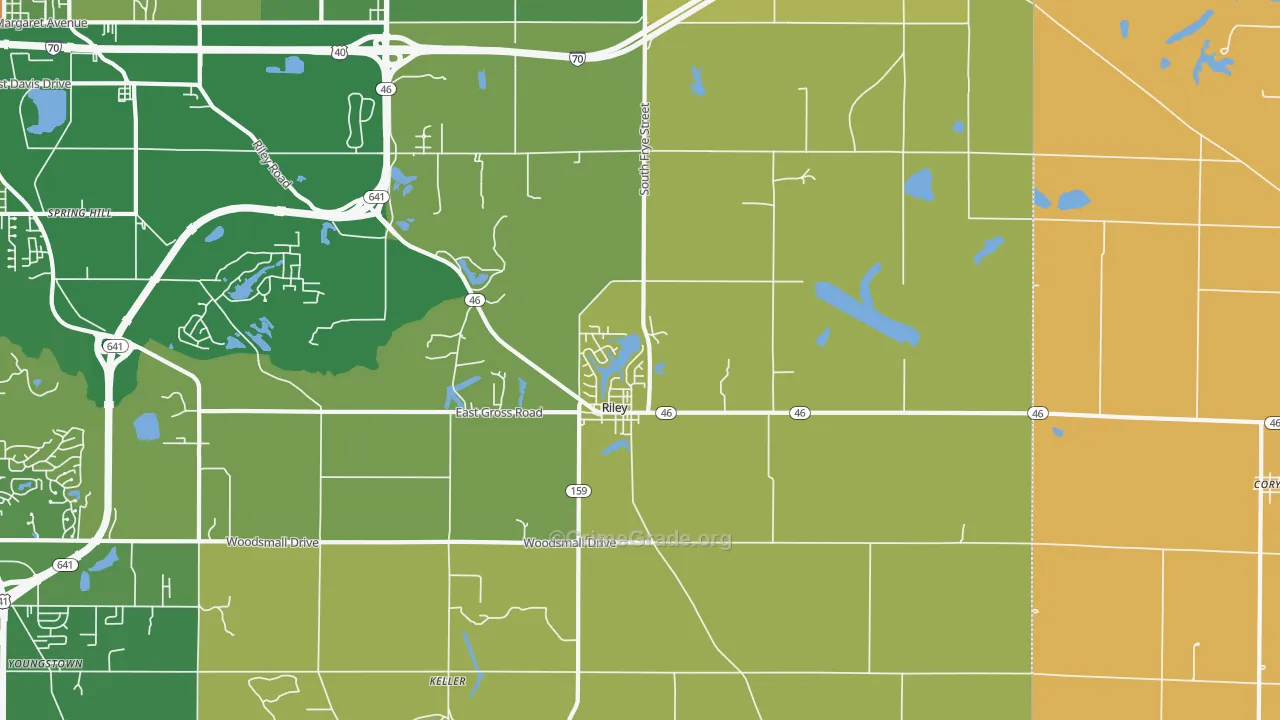 Riley, IN Map of Robbery Rates