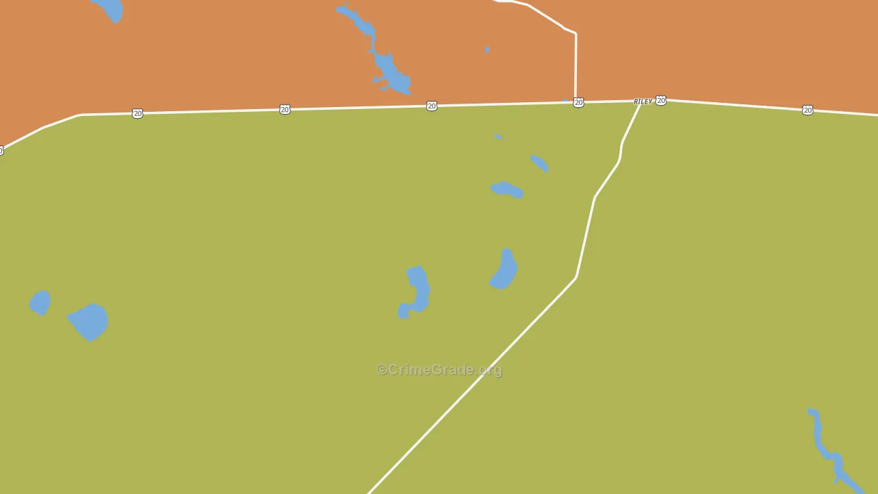 Riley, OR Map of Robbery Rates