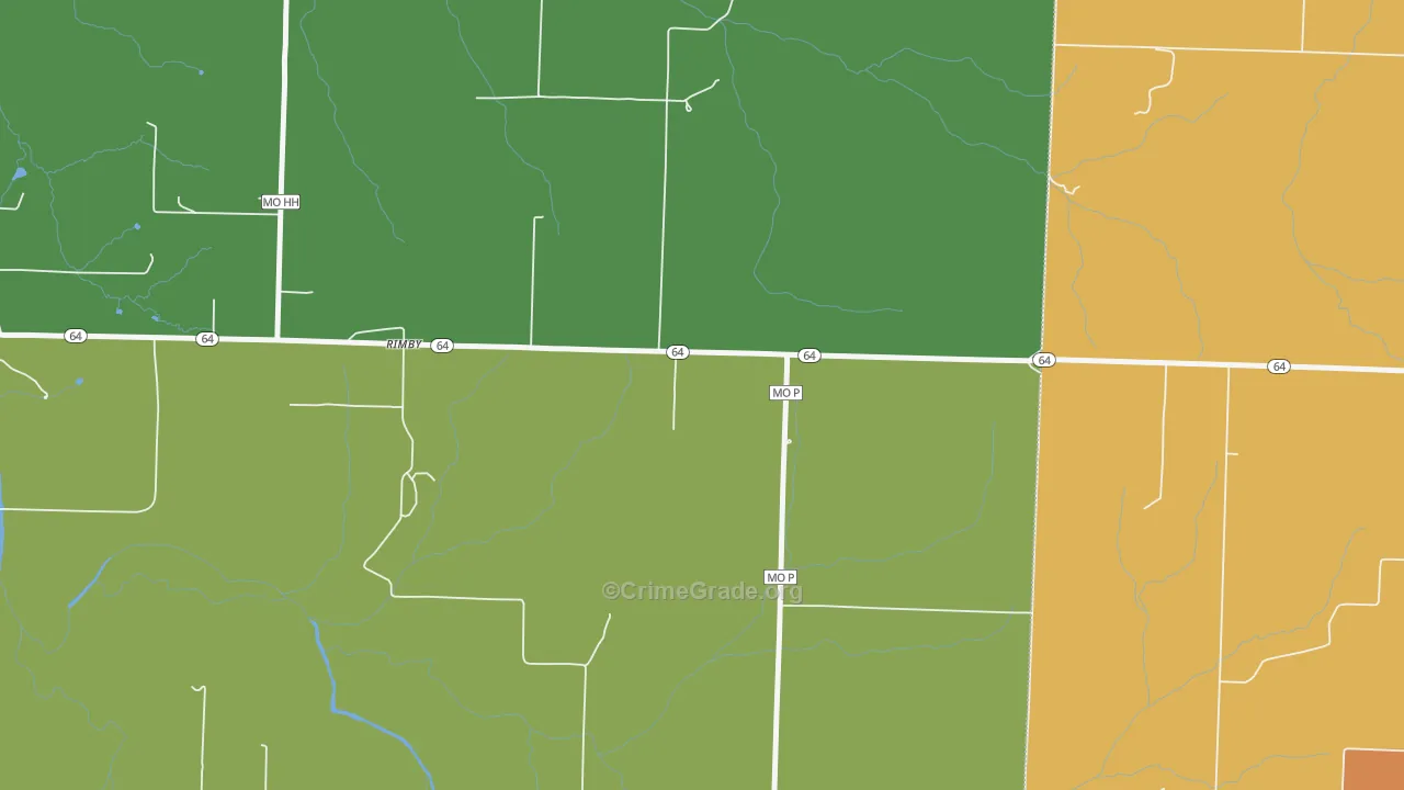 Rimby, MO Map of Robbery Rates