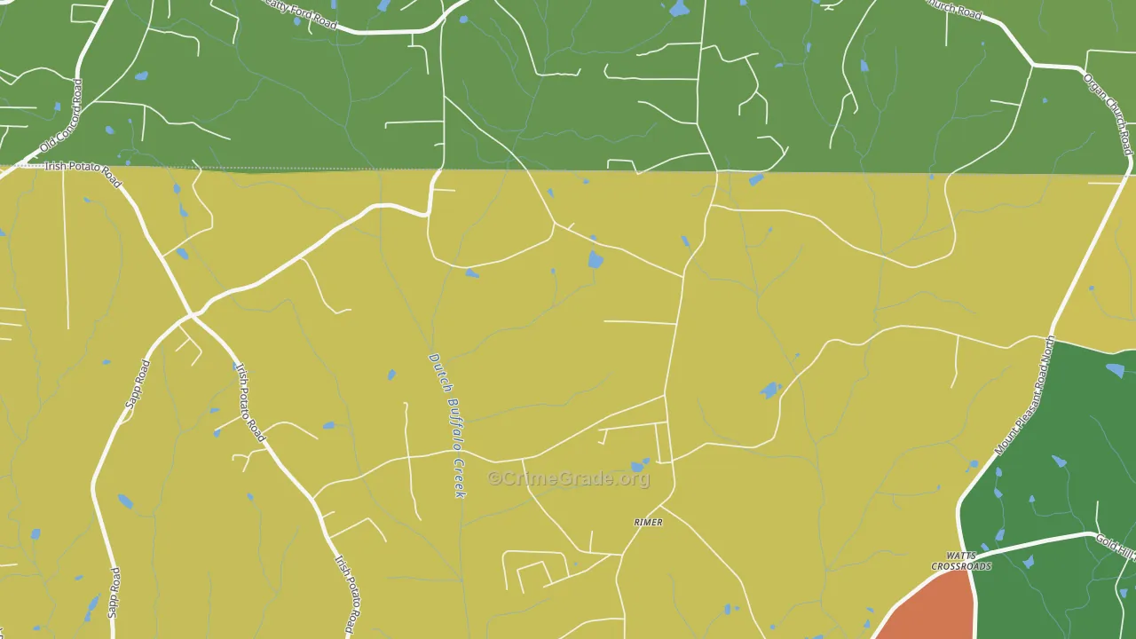 Rimer, NC Map of Robbery Rates