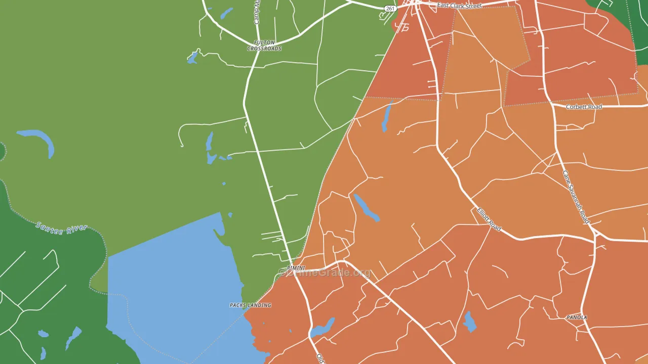 Rimini, SC Map of Robbery Rates