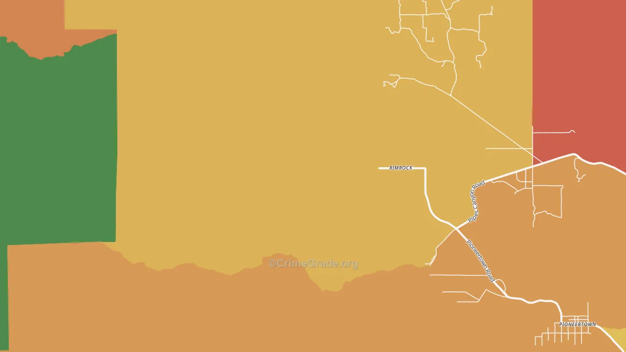 Rimrock, CA Map of Robbery Rates