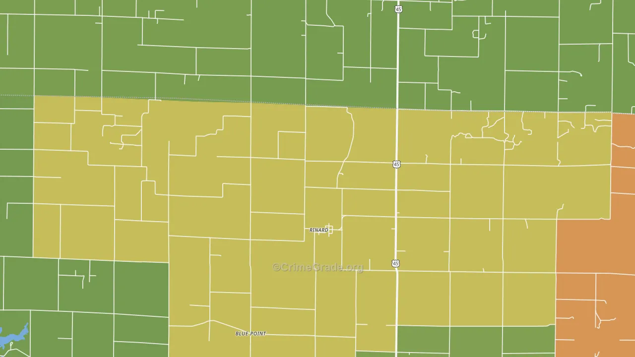 Rinard, IL Map of Robbery Rates