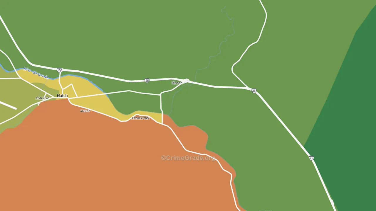 Rincon, NM Map of Robbery Rates