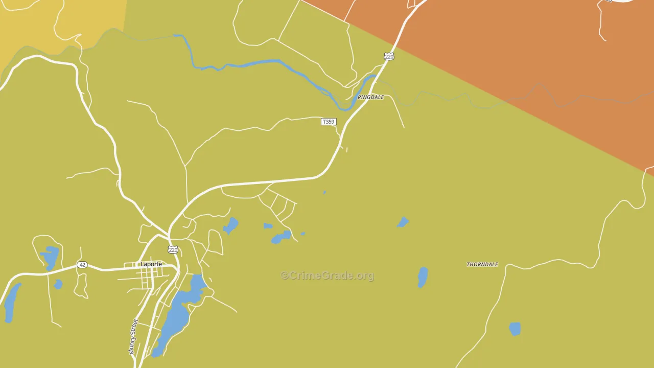 Ringdale, PA Map of Robbery Rates