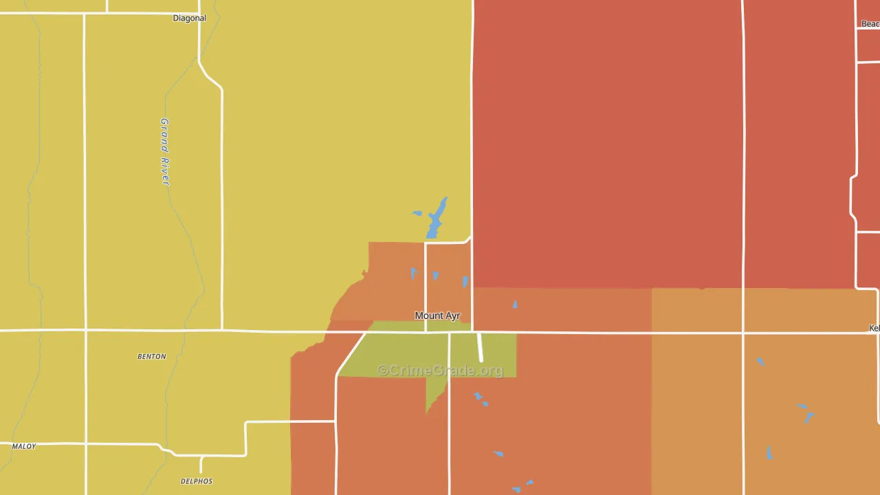 Ringgold County, IA Map of Robbery Rates