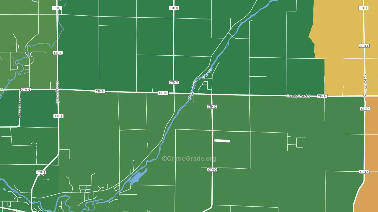 Ringle, WI Map of Robbery Rates