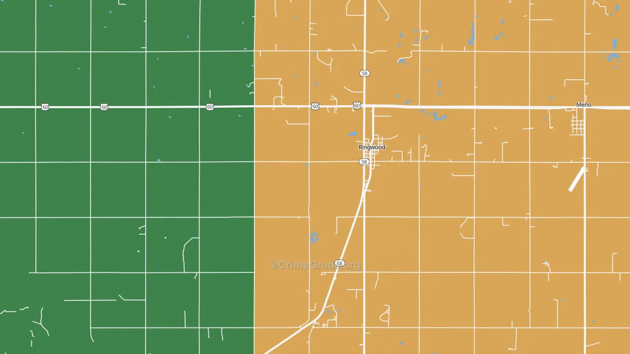 Ringwood, OK Map of Robbery Rates
