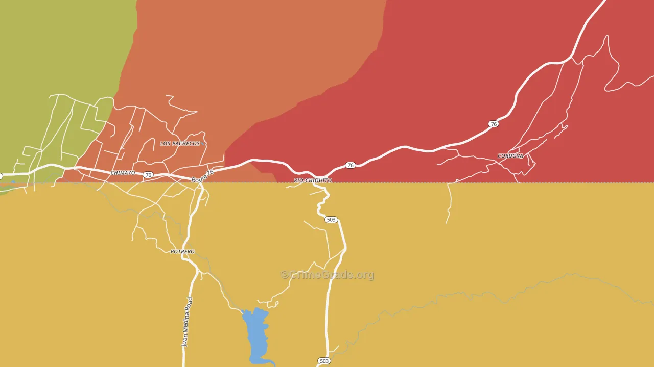 Rio Chiquito, NM Map of Robbery Rates