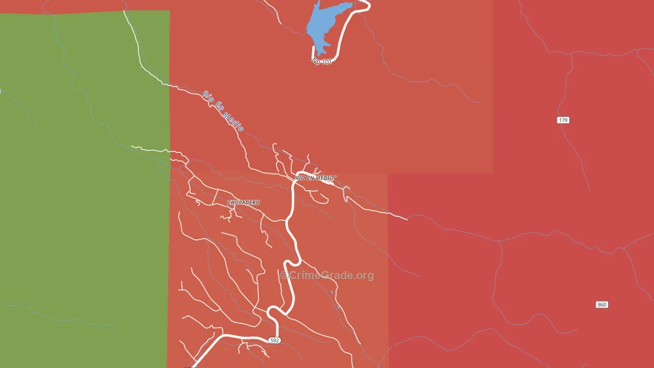 Rio en Medio, NM Map of Robbery Rates