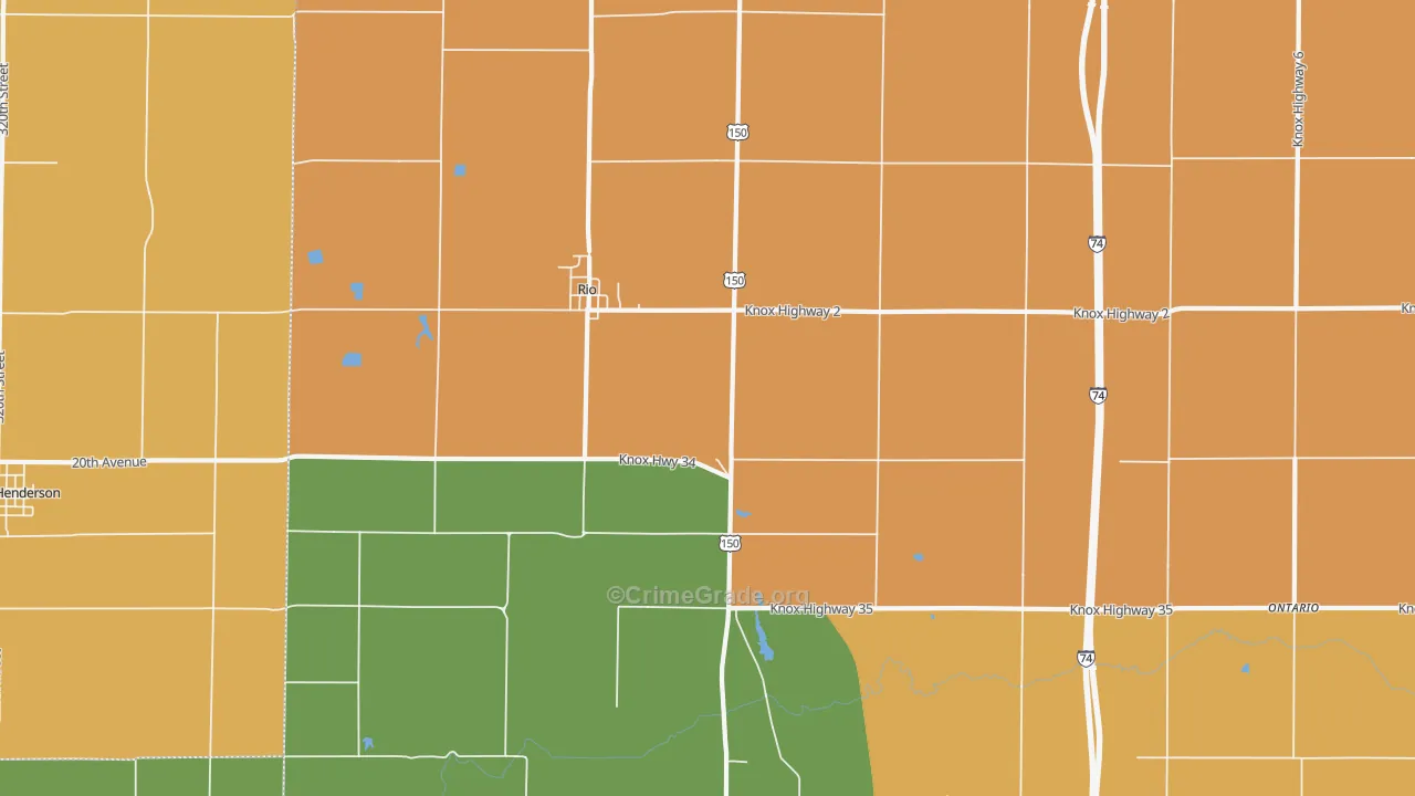 Rio, IL Map of Robbery Rates