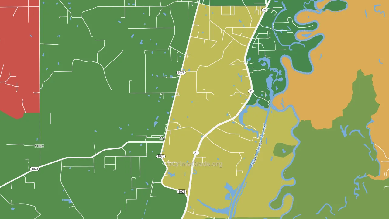 Rio, LA Map of Robbery Rates