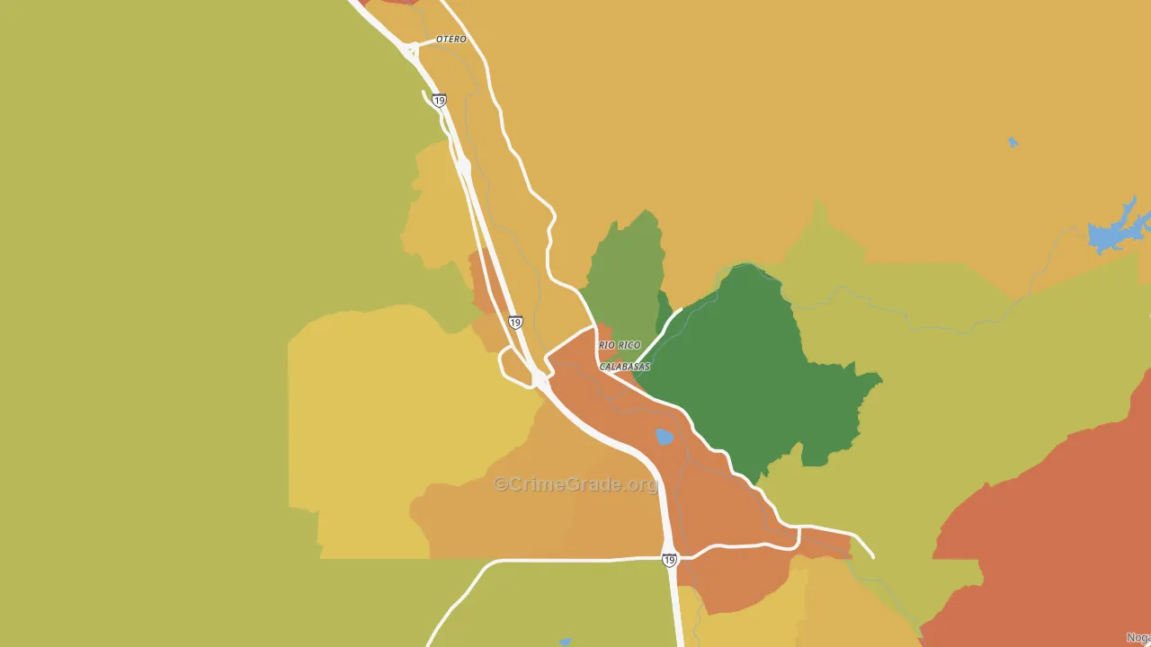 Rio Rico, AZ Map of Robbery Rates