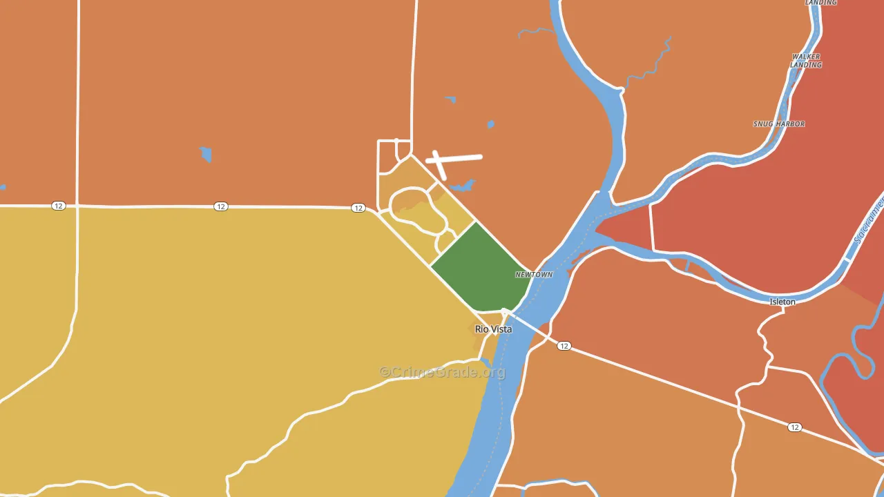 Rio Vista, CA Map of Robbery Rates