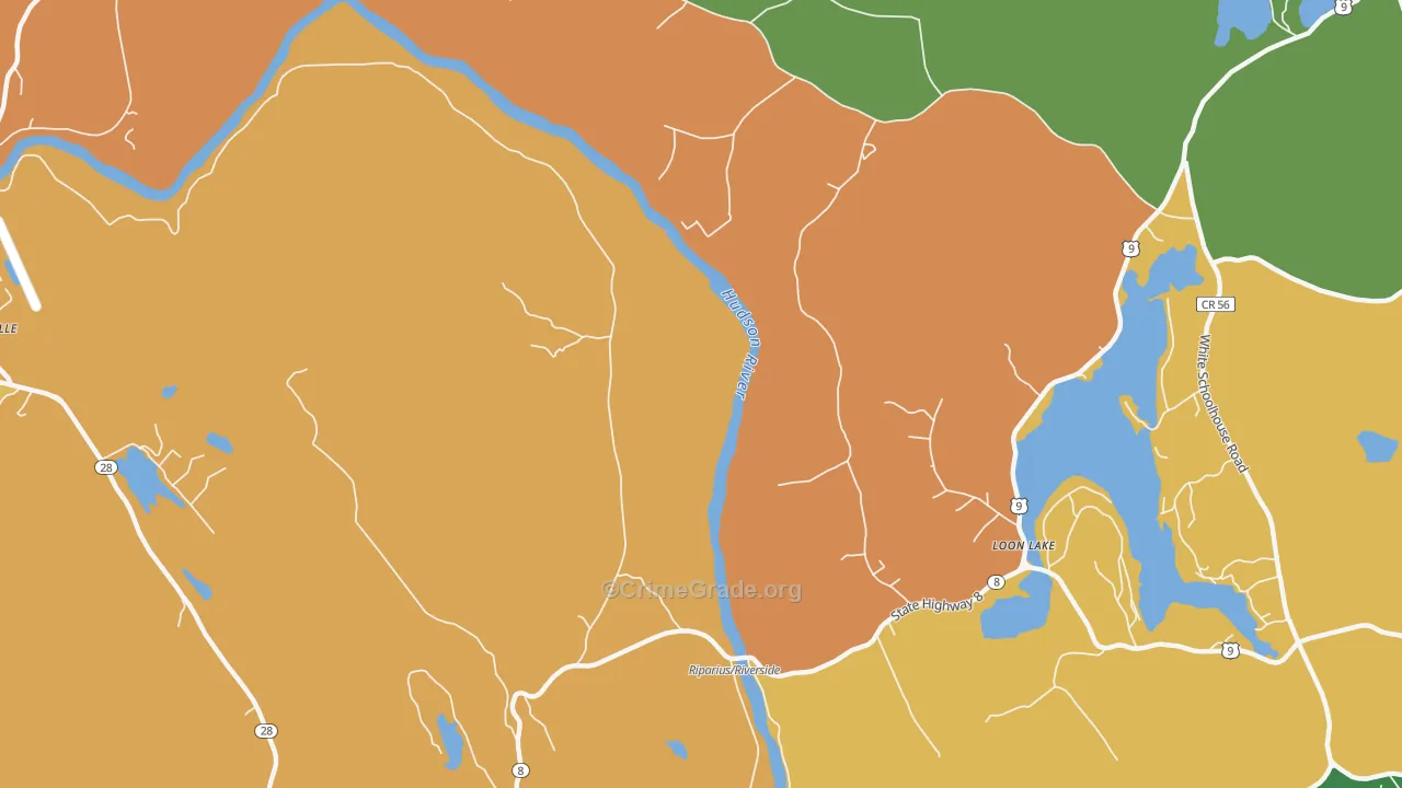 Riparius, NY Map of Robbery Rates