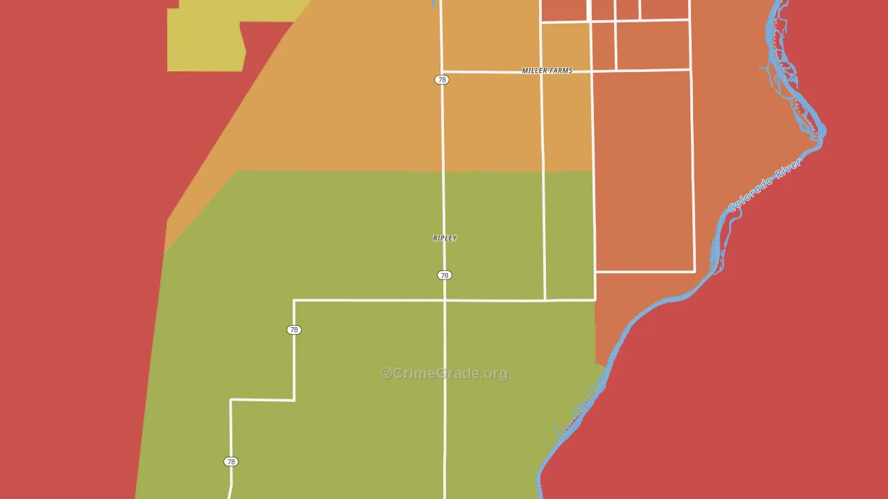 Ripley, CA Map of Robbery Rates