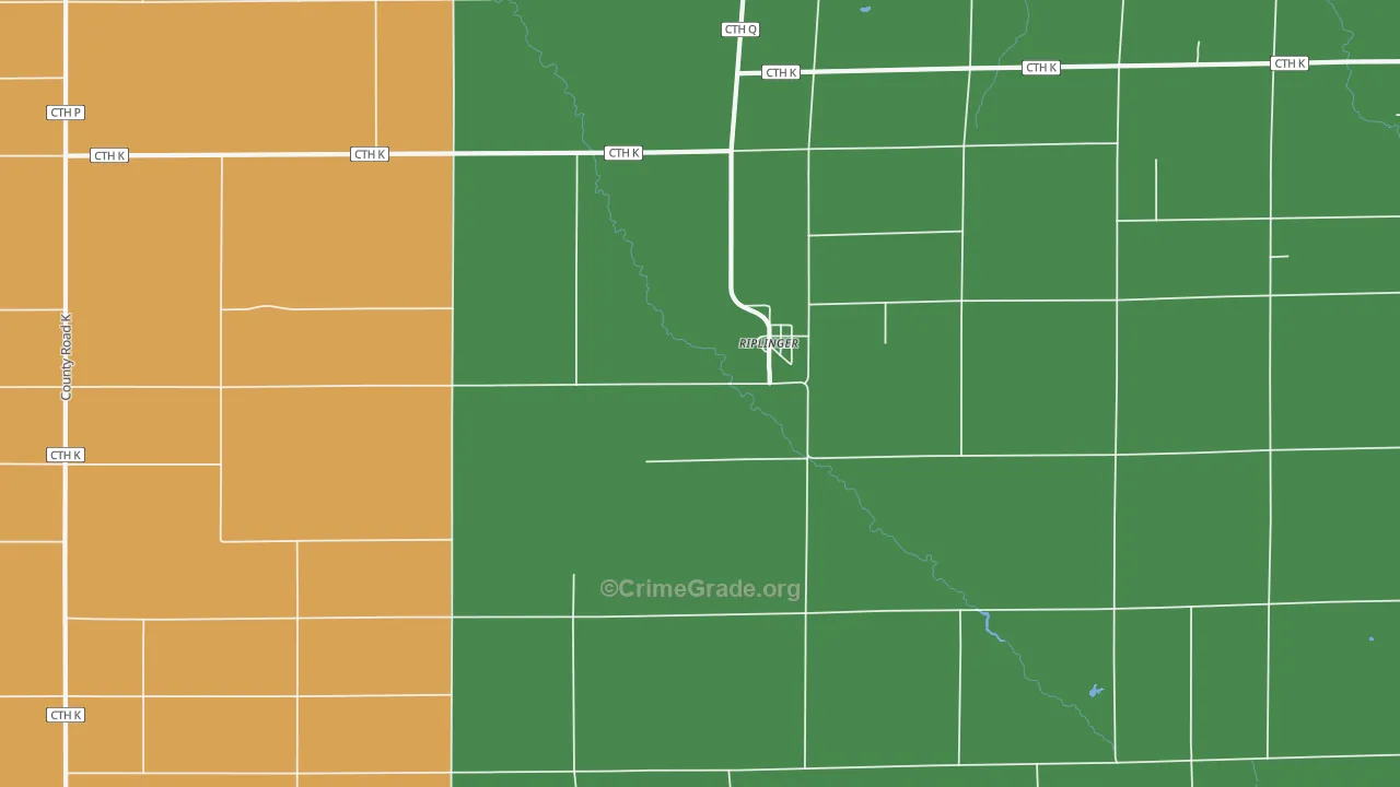 Riplinger, WI Map of Robbery Rates