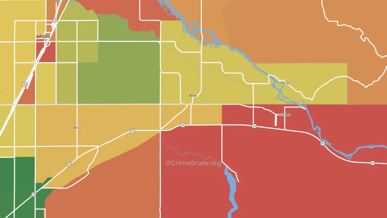 Ririe, ID Map of Robbery Rates