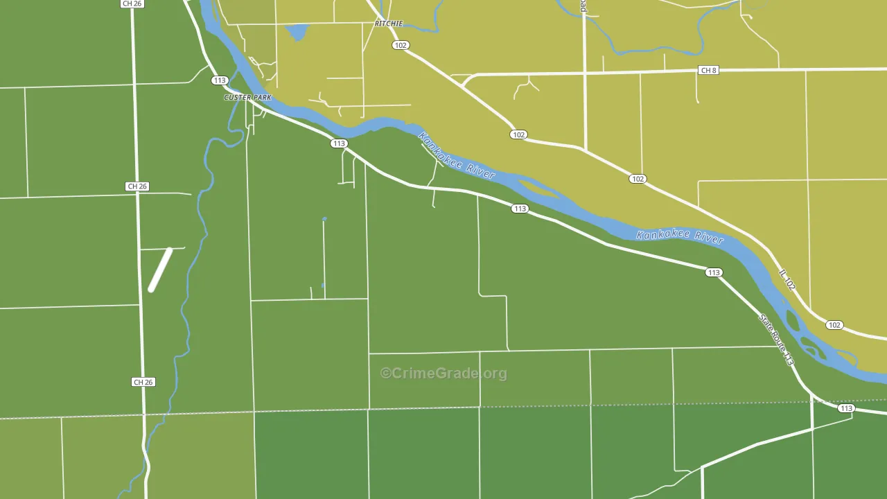 Ritchie, IL Map of Robbery Rates