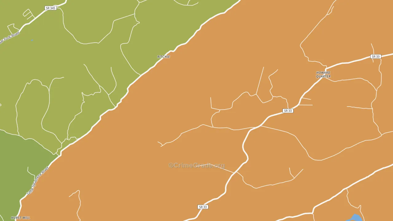 Ritchie, TN Map of Robbery Rates
