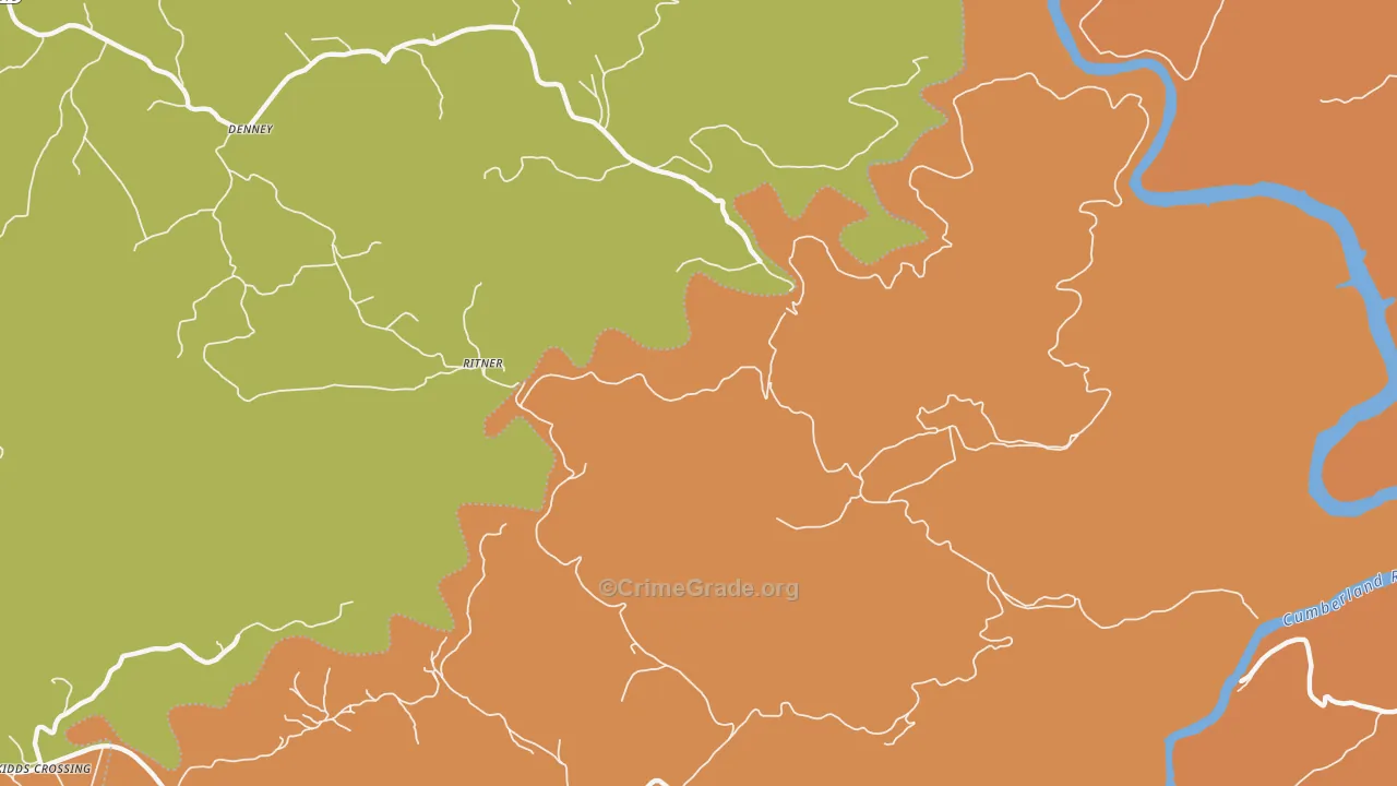 Ritner, KY Map of Robbery Rates