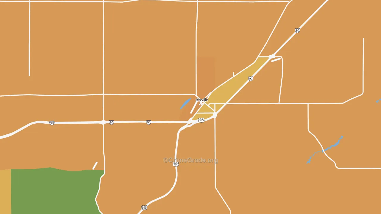 Ritzville, WA Map of Robbery Rates