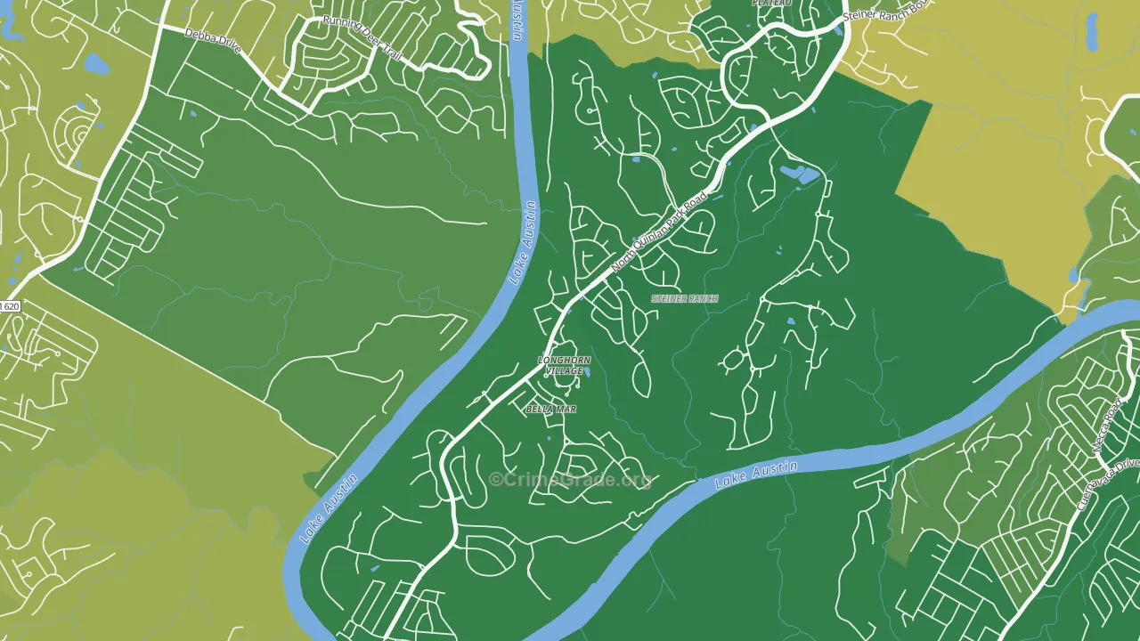River Dance at Steiner Ranch, Austin, TX Map of Robbery Rates
