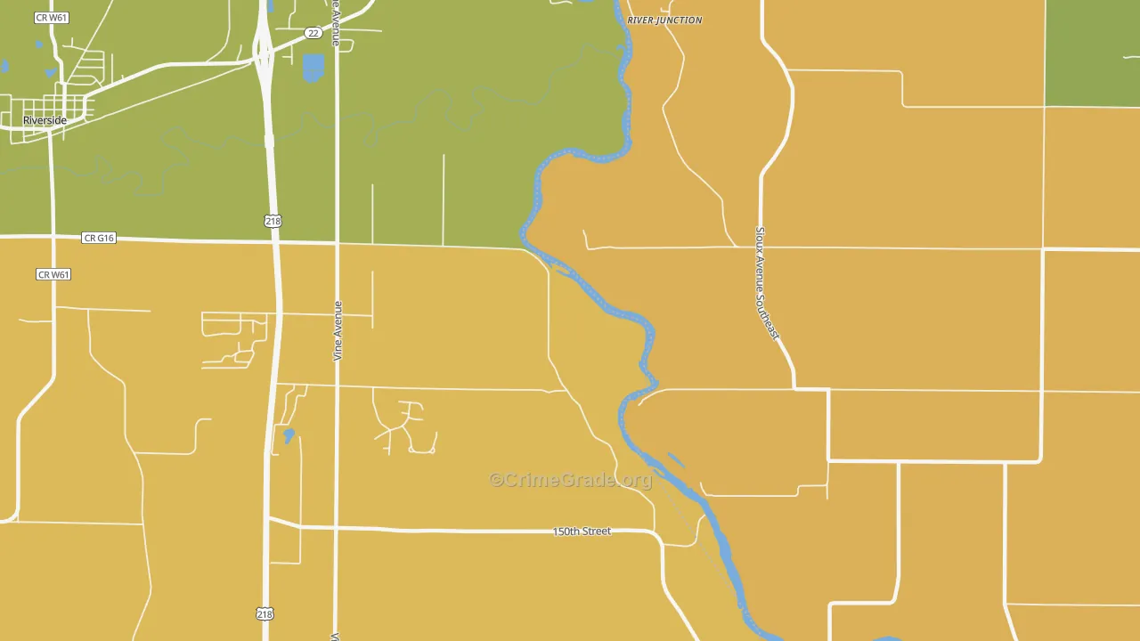 River Junction, IA Map of Robbery Rates