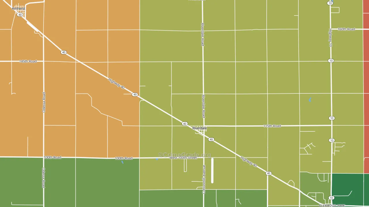 Riverdale, NE Map of Robbery Rates