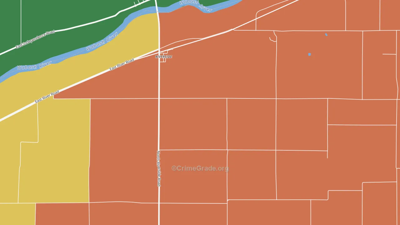 Riverside, IN Map of Robbery Rates