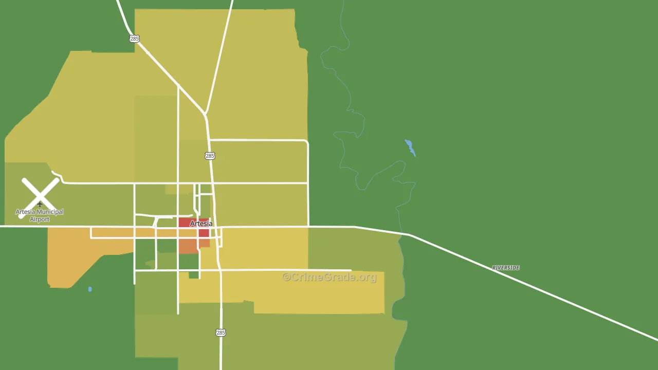 Riverside, NM Map of Robbery Rates
