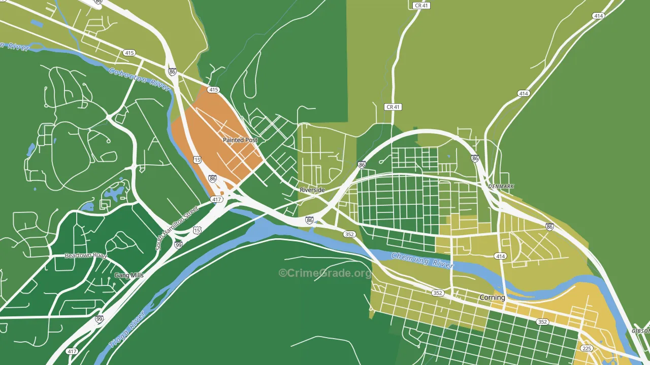Riverside, NY Map of Robbery Rates