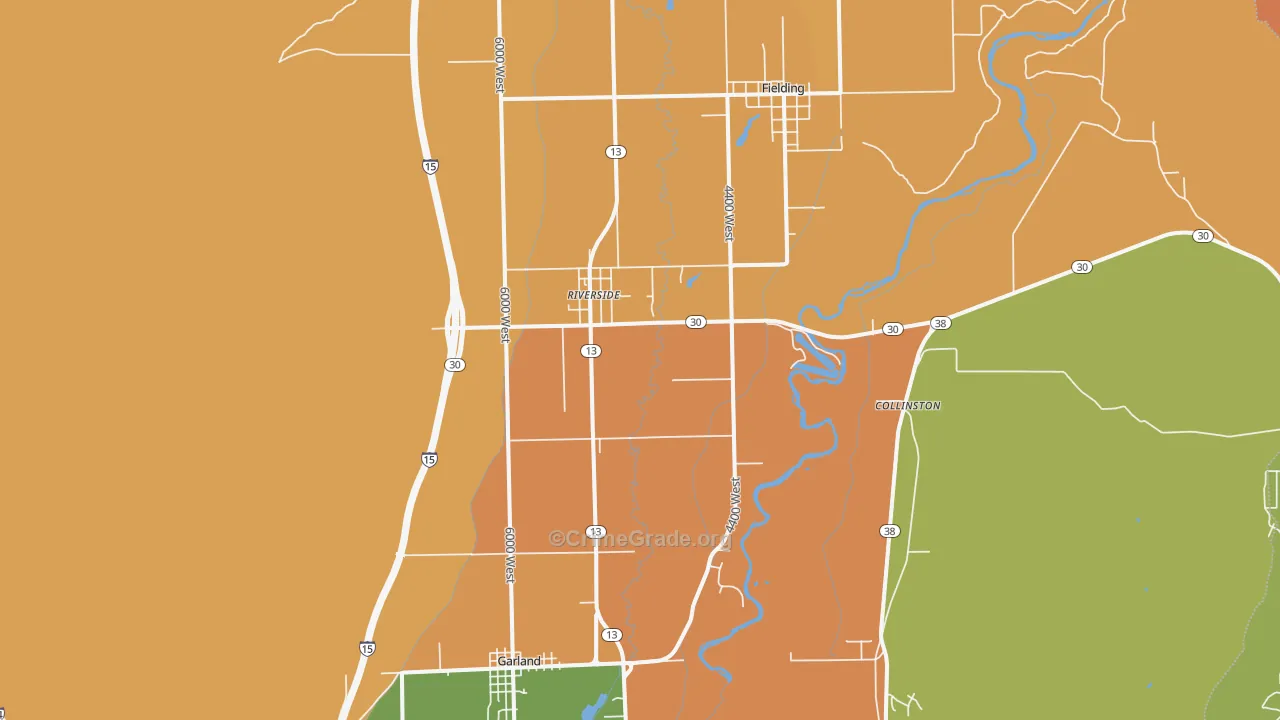 Riverside, UT Map of Robbery Rates
