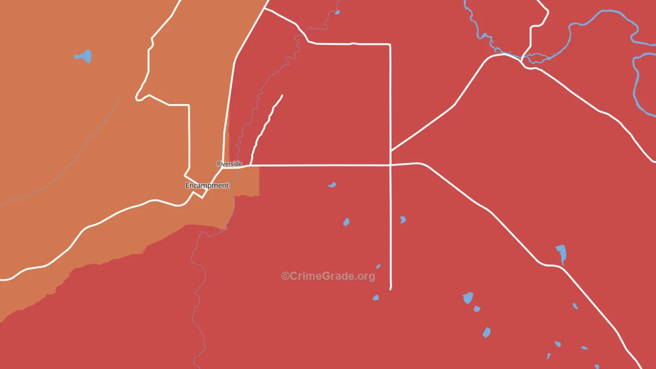 Riverside, WY Map of Robbery Rates